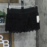 American Rag Cie Laser-Cut Faux-Suede Eyelet Cropped Shorts Classic Black L