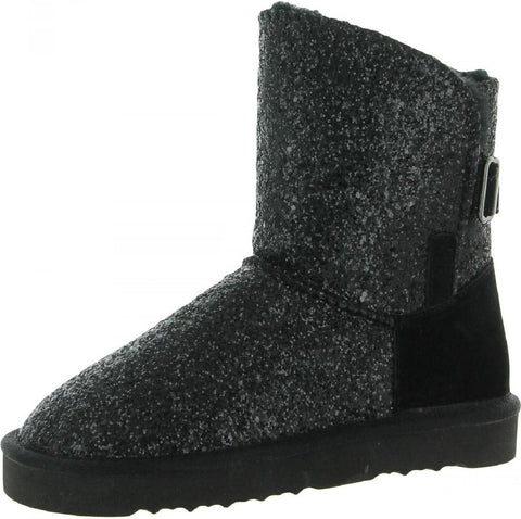 Style & Co. Womens Teenyy Suede Pull On Ankle Boots 10013442100 Black Glitter 5M