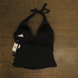 La Blanca Standard Island Goddess Halter Tankini Swimsuit Top Black Noire 12