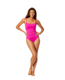 Anne Cole Womens Convertible High Waist Swim Bottom MYMB36001 Hibiscus Pink M