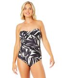Anne Cole Chic Twist Front Shirred One-Piece Swimsuit Palm Chic Black Multi 8