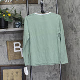 Charter Club Womens Knit Long Sleeve Pajama Shirt Top Winter Tree Toss Green S