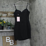 Avec Les Filles Sweetheart Bow Trim Sleeveless Mini Dress Black / Pink 8