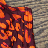 Shade & Shore Womens Lined One Shoulder Bikini Swim Top Purple / Orange M