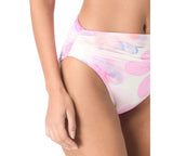Carmen Marc Valvo Womens Floral Escape High Waist Bikini Bottom White Multi L