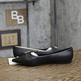 A New Day Womens Valentina Pointed Toe Buckle Ballet Flats 94462478 Black 6.5M