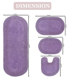 Home Weavers Double Ruffle Collection Bathroom Rugs 4-Piece Set Purple Standard