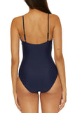 Trina Turk Womens Printed One Piece Swimsuit 3081055 Ink Blue Multi 18