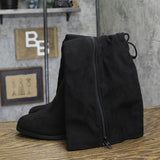 Journee Collection Lace Faux Suede Knee-High Block Heeled Boots Black 8.5M