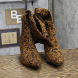 A New Day Womens Justice Boots Animal Print Mid-Calf Light Brown Cheetah 6.5M
