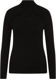 Anne Klein Women's Rib Mock Neck Cutout Sweater 10843669