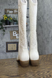 Wild Fable Kenzi Western Boots with Memory Foam Insole Ivory Off White 7.5M