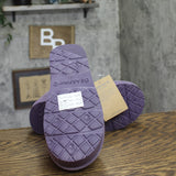 Bearpaw Suede Water-Repellent Wool Lined Platform Clog Slippers Purple Sage 8M