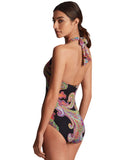 Lauren Ralph Lauren Ring Halter One-Piece Swimsuit Bordado Paisley Black Multi 4