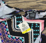 Planet Gold Juniors Knit Sleeveless Printed Trapeze Dress Black Combo M