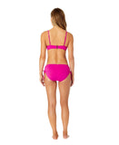 Anne Cole V Wire Elongated Underwire Top Swim Bikini Hibiscus PInk 32D / 34DD