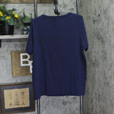 Preswick & Moore Knit Short Sleeve Crew Neck Top Navy Blue 1X