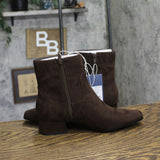 Universal Thread Block Heel Ankle Boots with Memory Foam Insole Brown 6.5W