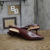 A New Day Womens Samantha Sling Back Kitten Heels 94462865 Burgundy Red 8M
