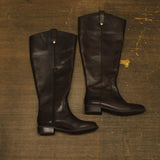 INC International Concepts Wide-Calf Leather Riding Boots Chocolate Brown 6M-WC