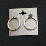 Bold Elements Fashion Twisted Braided Hoop Dangly Earrings Gold Yellow 1.25"
