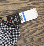 Salt + Cove Juniors Cutout Plaid One-Piece Swimsuit Black / White Print XL