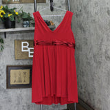David's Bridal Womens Satin Trim Midi Knit A-Line Dress Red 18