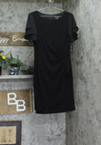 Jessica Howard Butterfly Sleeve Side Tuck Tulip Wrap Sheath Dress Black 10