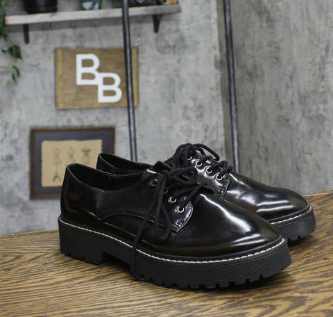 A New Day Womens Lace Up Platform Oxford Loafers Black 11M