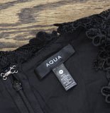 Aqua Womens Lace Puff Sleeve Mini Dress IDM12303 Black M