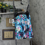 Swim Solutions Tummy Control Empire Swimdress One Piece Fiesta Fronds Blue 22W