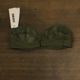 DKNY Textured Molded Balconette Bikini Swim Top DIMTS470 Moss Green S