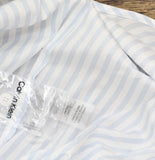 Calvin Klein Button Up Long Sleeve Non Iron Dress Shirt Light Blue / White M