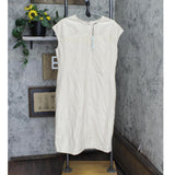 Prologue Women's Short Sleeve Faux Leather Dress 566822 Beige Brown L