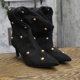 A New Day Justice Studded Faux Suede Mid-Calf Boots 94568947 Jet Black 10M