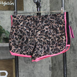 Material Girl Active Juniors Actheltic Printed Shorts Exploded Leopard Brown L