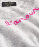 Charter Club Women's Cashmere L'Amour Embroidered Crewneck Sweater Gray M