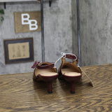 A New Day Samantha Slingback Kitten Heels 94462865 Burgundy Red 8M