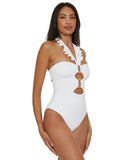Soluna Womens Buckle-up Convertible One-Piece Swimsuit 2681352 White XL