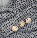 Aqua Peplum Tweed Flounce Blazer Jacket OI6686BL Blue multi S