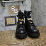 Karl Lagerfeld Makenzie Embellished Combat Booties KL445771 Black 6M