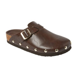 Universal Thread Studded Clog Mule Flat with Buckle 94303782 Brown 6.5M