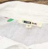 Miken Womens Cherry Embroidered Button-Down Swim Shirt I2992PUXH White Multi M