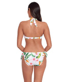 Lauren Ralph Lauren Tropical Floral Tie Front Halter Bikini Top Multi White 8