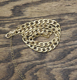 Fashion Heavy Curb Cuban Chain Necklace Gold Yellow 19.5" + 3"
