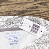 Vera Bradley Cotton Pajama Set Button-up Shirt and Shorts Java Lace Gray 2XL