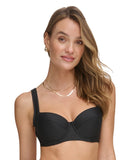 DKNY Womens Molded Underwire Bikini Top Swim DIMTS401 Black XL