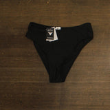Cotton On Womens High-Waisted Cheeky Bikini Bottoms 6335721-46 Black Shimmer M