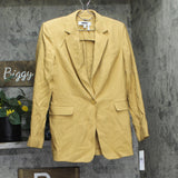 DKNY Womens Single-Button Front Pocket Notch Collar Blazer Whiskey Brown 6