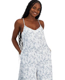 J. Valdi Womens Scoop-Neck Sleeveless Swim Cover Up Jumpsuit Gray / White L